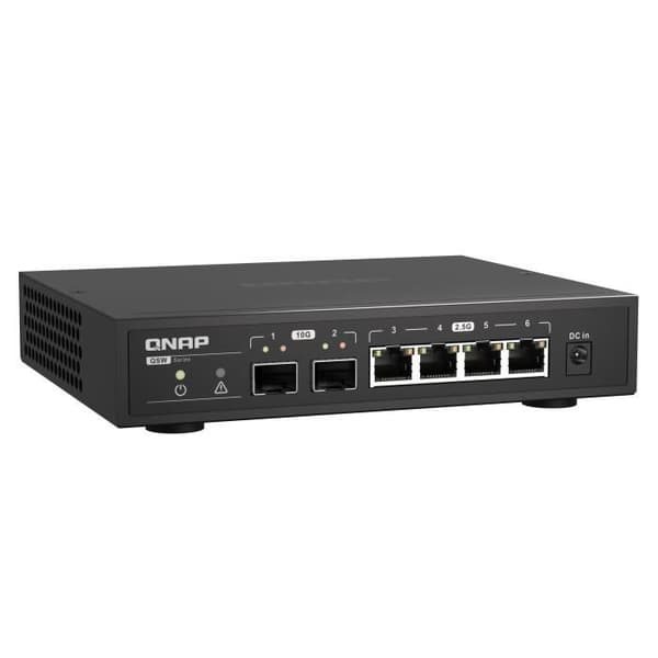 Plug & Play Switch - QNAP - QSW-2104-2S - 2 10GbE SFP+-portar - 4 2,5GbE-portar - 2RJ45.