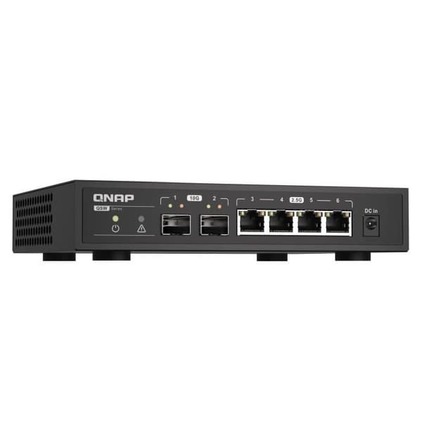 Plug & Play Switch - QNAP - QSW-2104-2S - 2 10GbE SFP+-portar - 4 2,5GbE-portar - 2RJ45.