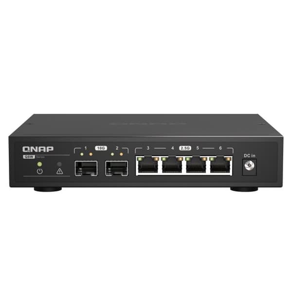 Plug & Play Switch - QNAP - QSW-2104-2S - 2 10GbE SFP+-portar - 4 2,5GbE-portar - 2RJ45.
