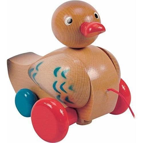 Woodyland 90123 - KVM SWITCH - 16 x 12 cm pedagogiska leksaker Pull Duck (brun)