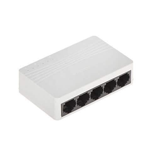 Switch - Hikvision - DS-3E0505D-E - 5 portar RJ45 - Ohanterad - Plug &amp; Play Vit
