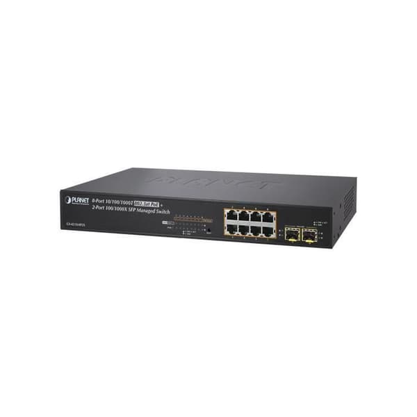 Switch 19 8 Giga PoE på 120W + 2 SFP-hanterade - C4 - Managed Blå
