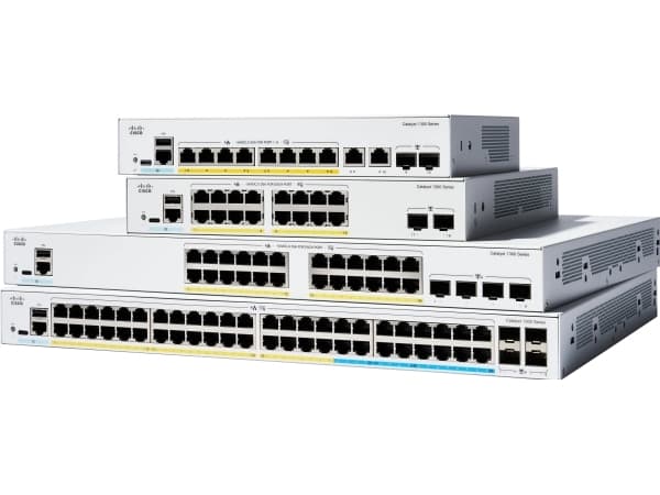 Cisco Catalyst 1300-24FP-4X - Switch - L3 - Administrerad - 24 x 10/100/1000 (PoE+) + 4 x 10 Gigabit SFP+ - rackmonterbar - PoE+ (375 W)