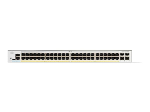 Cisco Catalyst 1300-48FP-4G - Switch - L3 - Administrerad - 48 x 10/100/1000 (PoE+) + 4 x Gigabit SFP - rackmonterbar - PoE+ (740 W)