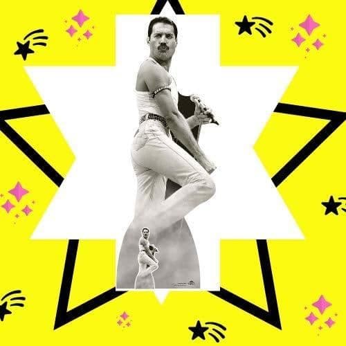 Star Cutouts CS850 - KVM SWITCH - Freddie Mercury 1985 Live Aid Figure med gratis skrivbordsställ Perfekt för