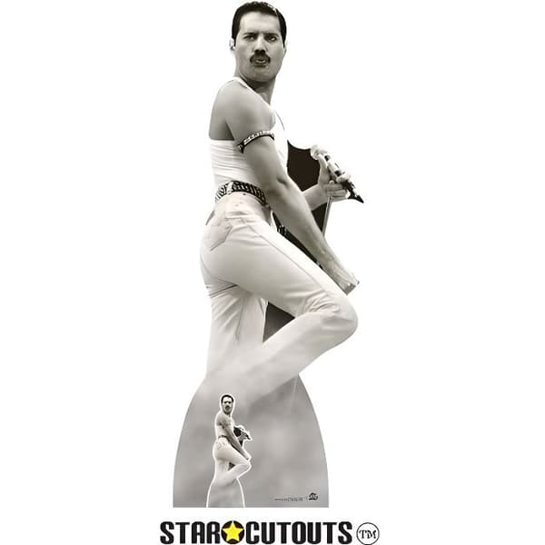 Star Cutouts CS850 - KVM SWITCH - Freddie Mercury 1985 Live Aid Figure med gratis skrivbordsställ Perfekt för
