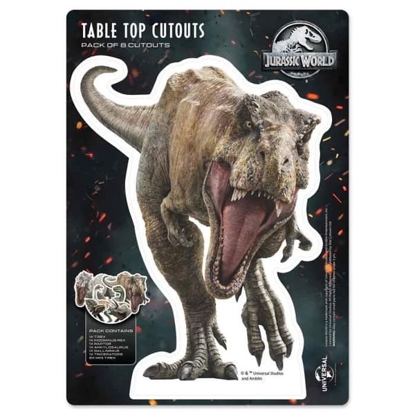 Star Cutouts TT009 - KVM SWITCH - Jurassic World Trex Dinosaur Collection Bordspaket, Flerfärgad