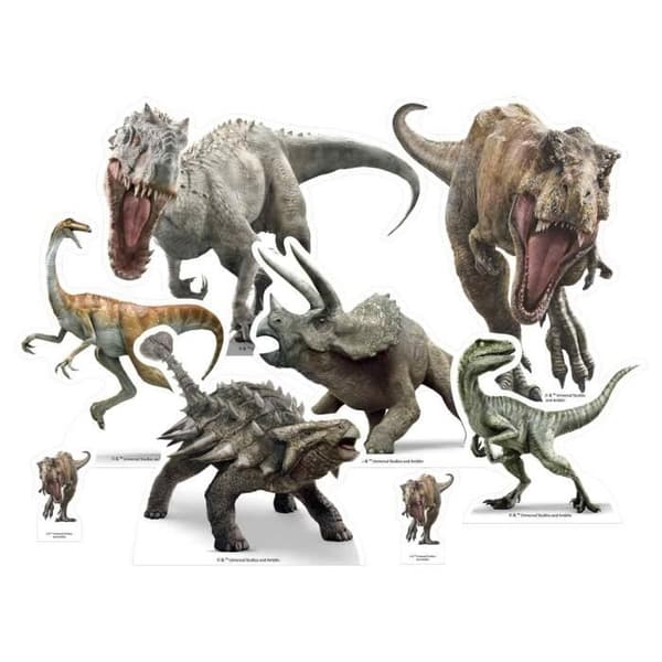 Star Cutouts TT009 - KVM SWITCH - Jurassic World Trex Dinosaur Collection Bordspaket, Flerfärgad