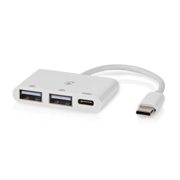 USB Hub - NEDIS - CCGB64785WT01 - 3 portar - USB-C och USB 2.0 - Vit