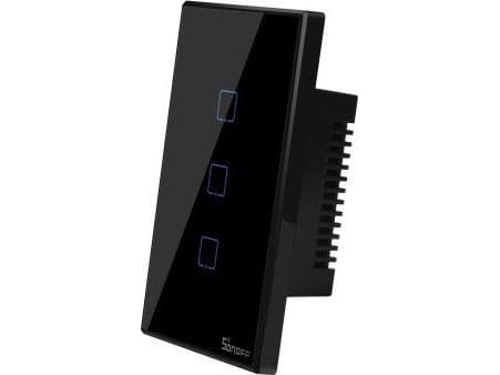 Sonoff T3US3C - 3-gang Wi-Fi Smart Wall Switch US - Black