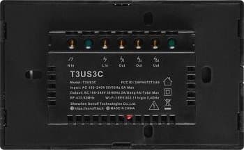 Sonoff T3US3C - 3-gang Wi-Fi Smart Wall Switch US - Black