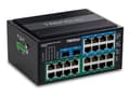 Miniatyrbilde 1 av 5: TRENDnet - Hardened Industrial - switch - 16 x 10/100/1000 (PoE+) + 8 x 10/100/1000 + 2 x 100/1000 SFP - DIN-skinnemonterbar - PoE+ (480 W) - TAA-sam