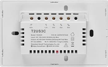 Sonoff T2US3C - 3-gang Wi-Fi Smart Wall Switch US - White