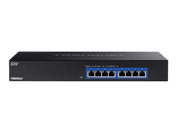 TRENDnet TEG S708 - Switch - 8 x 100/1000/2.5G/5G/10GBase-T - stasjonær, rackmonterbar - TAA-samsvar
