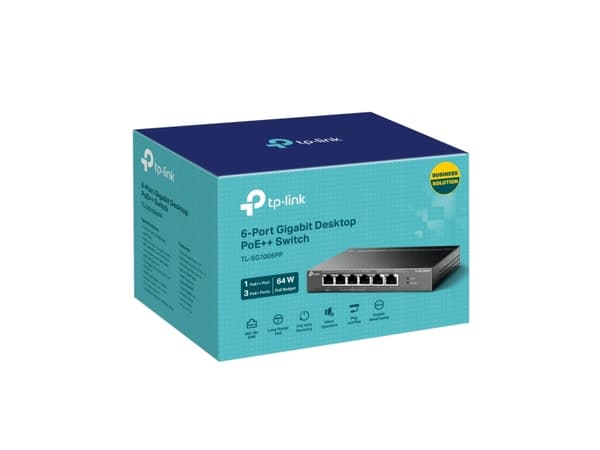 TP-Link TL-SG1006PP, Uhåndtert, Gigabit Ethernet (10/100/1000), Strøm over Ethernet (PoE), Rack-montering