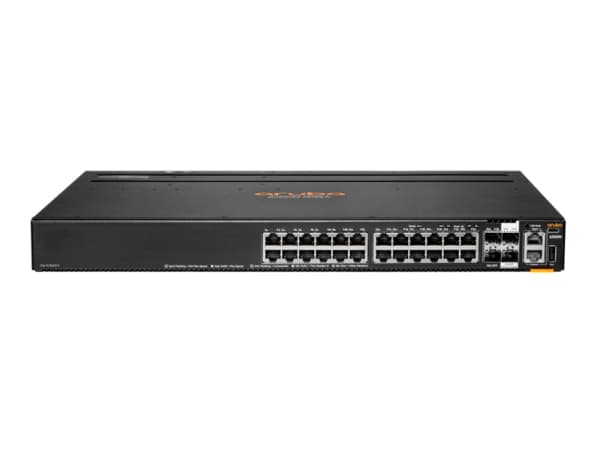 HPE Aruba 6200M 24G 4SFP+ Switch - Switch - max. staplingsavstånd 10 kms - L3 - Administrerad - 24 x 10/100/1000 + 4 x 1 Gigabit/10 Gigabit SFP+ (upp