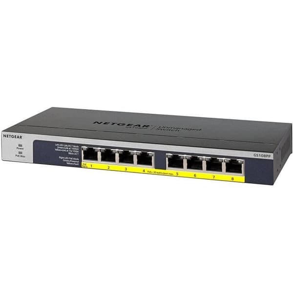 Switch 8 portar PoE+ 10/100/1000 Mbps