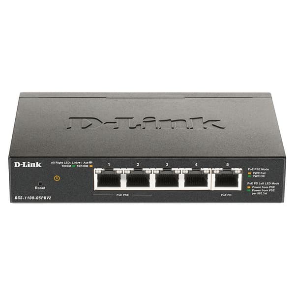 DLINK DGS 1100-05PDV2 Smart Switch - 5 x 10/100/1000 (2 PoE)