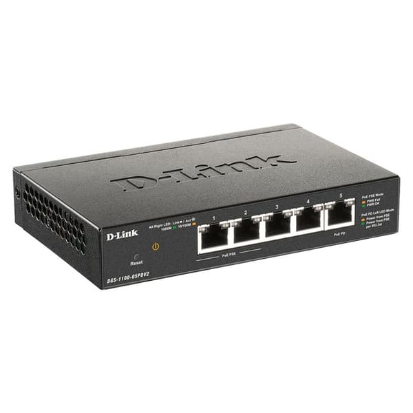 DLINK DGS 1100-05PDV2 Smart Switch - 5 x 10/100/1000 (2 PoE)