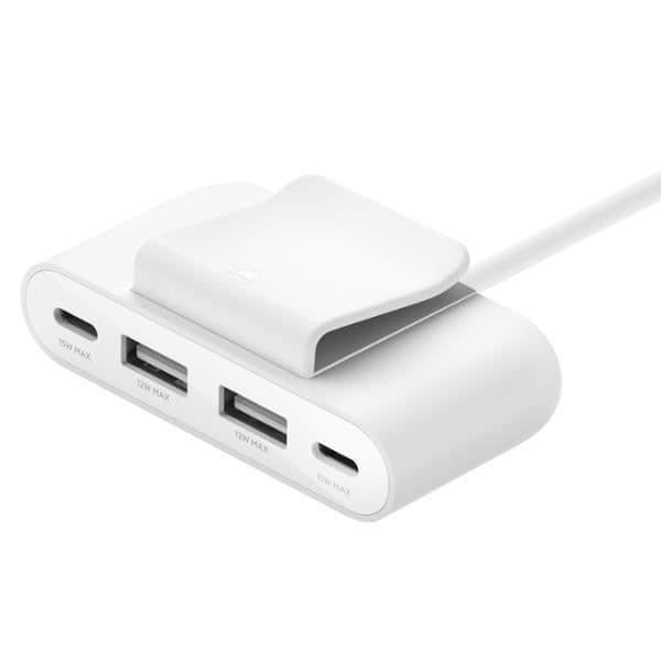 TELEFONI, smartphonetillbehör, batteriladdare, Belkin 4-portars USB Power Ext 2xc 2xa 30w Wh4 USB-portar till
