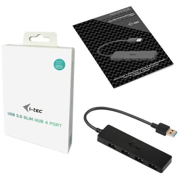 USB-hubb - I-TEC - U3HUB404 - 4x SuperSpeed USB 3.0 - USB 3.0-strömad - Överspänningsskydd