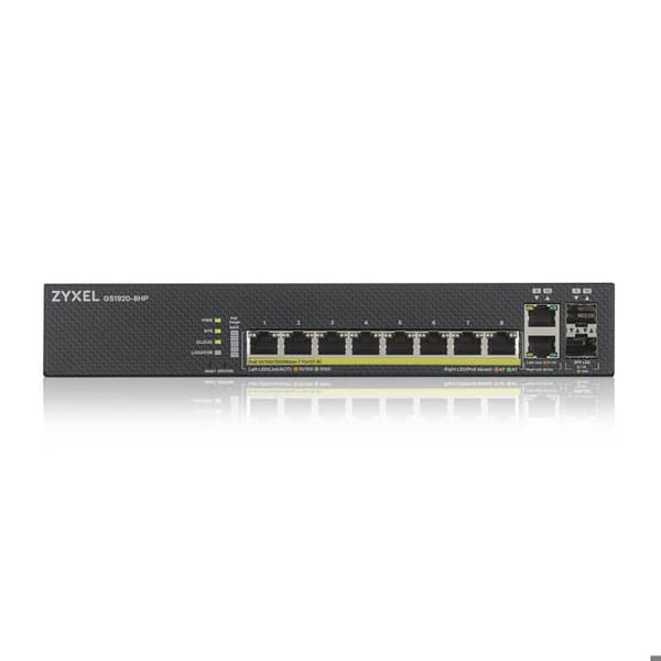 Ethernet-switch - ZYXEL - GS1920-8HPV2 - 8 portar - PoE - Modulär - Informationsteknik