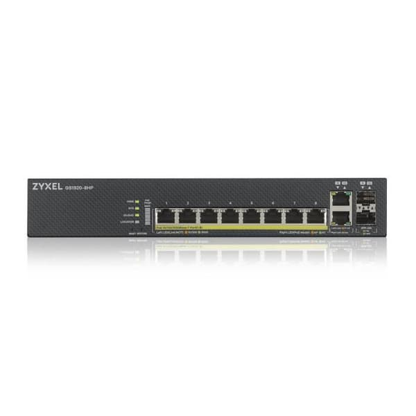Ethernet-switch - ZYXEL - GS1920-8HPV2 - 8 portar - PoE - Modulär - Informationsteknik