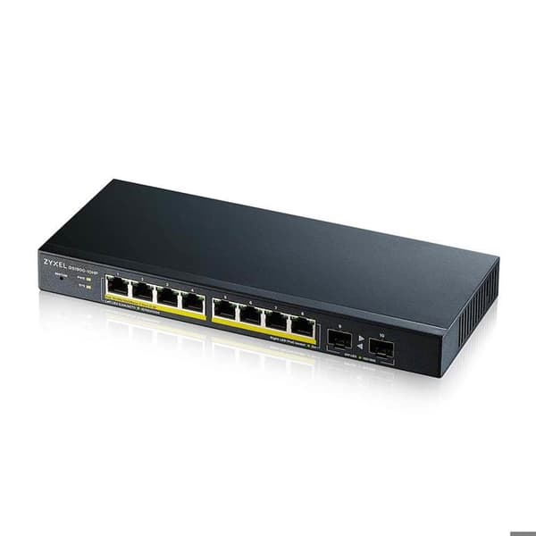 K switch - Zyxel - GS1900-10HP - 8 LAN-portar - PoE - Fläktlös