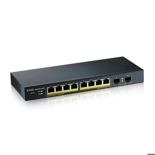 K switch - Zyxel - GS1900-10HP - 8 LAN-portar - PoE - Fläktlös