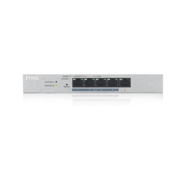 Ethernet-switch - ZYXEL - GS1200-5HP v2 - 5 portar - PoE+ 60W - Hanterad