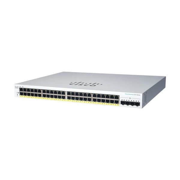 Strömbrytare - Cisco - CBS220-48P-4G-EU - 48 portar GE - PoE+ 382W - 4x1G SFP Vit