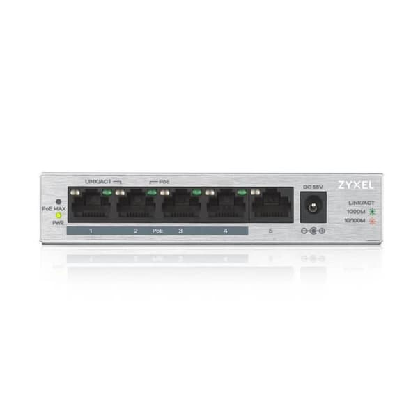 ZYXEL GS1005HP 5-portars Ethernet-switch - 2 lager som stöds - Twisted Pair - Desktop