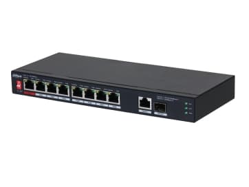 Dahua Technology PoE PFS3110-8ET1GT1GF-96, Uhåndtert, Gigabit Ethernet (10/100/1000), Strøm over Ethernet (PoE)