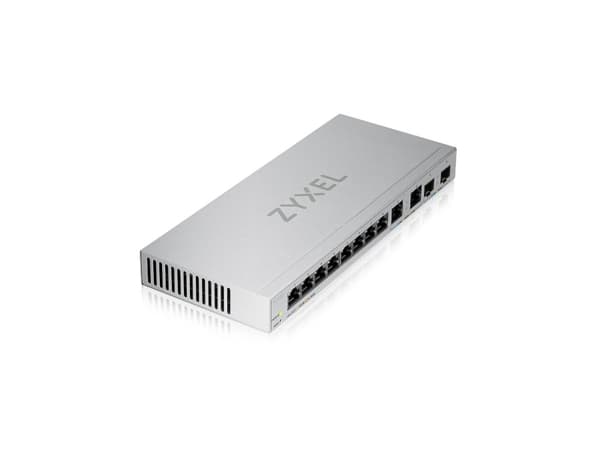 Zyxel XGS1210-12 - V2 - switch - Administrerad - 8 x 10/100/1000 + 2 x 100/1000/2.5G + 2 x 1 gigabit/10 gigabit SFP+ (upplänk) - skrivbordsmodell, vä
