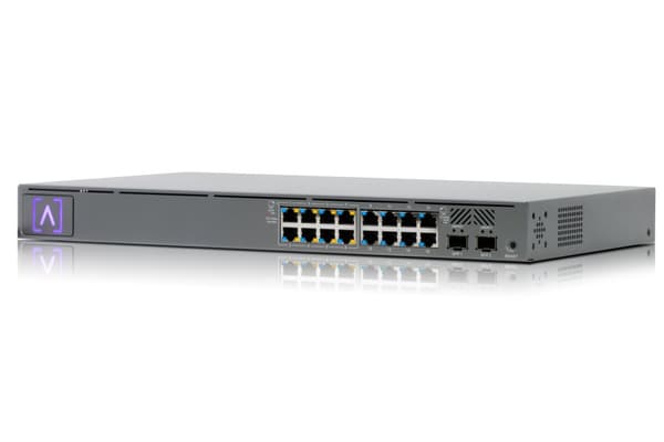 Alta Labs S16-POE - Switch - Administreret - 16 x 10/100/1000 (8 PoE+) + 2 x Gigabit SFP - desktop, monterbar på stativ - PoE+ (120 W) Grå