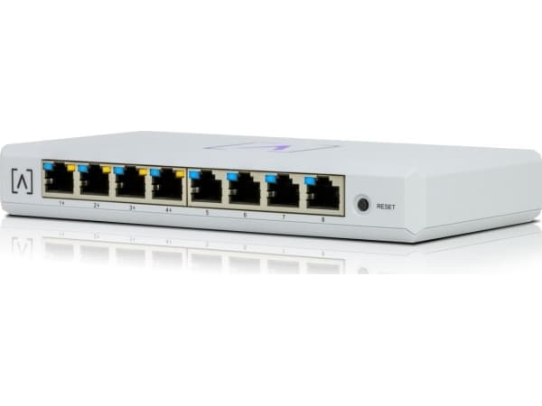 Alta Labs S8-POE-  Switch - Administreret - 8 x 10/100/1000 (4 PoE+) - desktop - PoE+ 60W) Vit