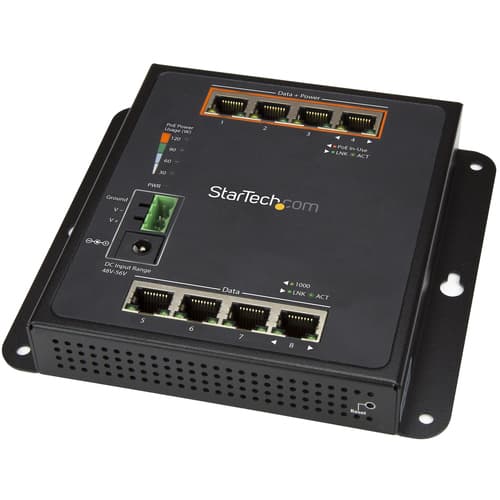 ETHERNET SWITCH 8-PORT/4X RJ45/4X POE+/2GBIT/S Svart
