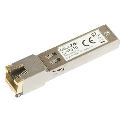 MikroTik | S+RJ10 | SFP+ | Copper | RJ-45 | 10/100/1000/10000 Mbit/s | Maximum transfer distance 200 m | -20 to +60C | COMPATIBLE ONLY WITH ACTIVE COO
