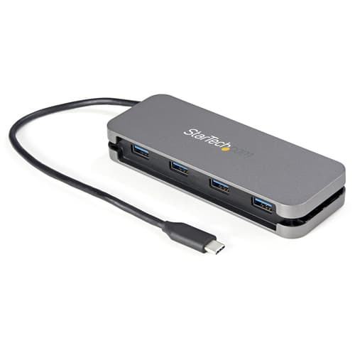 StarTech.com 4 Port USB C Hub - 4x USB-A - 5Gbps USB 3.0 Type-C Hub (USB 3.2/3.1 Gen 1) - Bus Powered - 11" Long Cable w/ Cable Management (HB30CM4AB)
