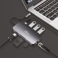 Miniatyrbillede 4 af 6: HUB USB-C 8 portów MT5044 3xUSB-A 3.0, 1xUSB-C PD, 1xRJ45, 1xHDMI 4K, 1xSD 1xMicro SD