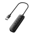 Miniatyrbild 3 av 3: HUB extern Ugreen, "CM416" porturi USB: USB 3.0 x 4, conectare prin USB, material ABS, port micro USB 5V, lungime 25 cm, negru, "10915" (timbru verde
