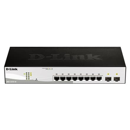 D-Link DGS-1210-10 Managed L2 Gigabit Ethernet (10/100/1000) 1U Black, Grey Svart, Grå
