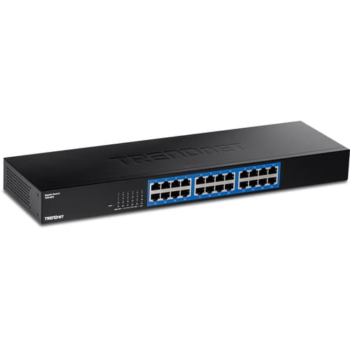 24-PORT GIGABIT SWITCH RACK/24X GIGABIT RJ-45 PORTS/W METAL Svart
