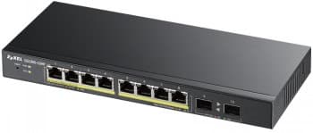Switch ZYXEL GS1900-10HP, 8 Ports Managed, Gigabit musta