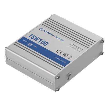 Teltonika | Industiral POE+ Swith | TSW100 | Unmanaged | Desktop | Gigabit Ethernet (copper) ports quantity 5 | Power over Ethernet (PoE) ports quanti