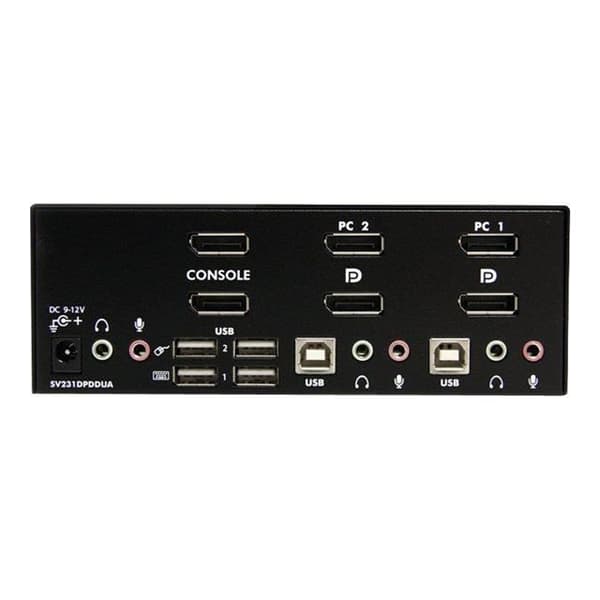 StarTech.com 2-portars DisplayPort, USB och Audio KVM Switch - KVM Switch - 2560 x 1600 (SV231DPDDUA) Svart
