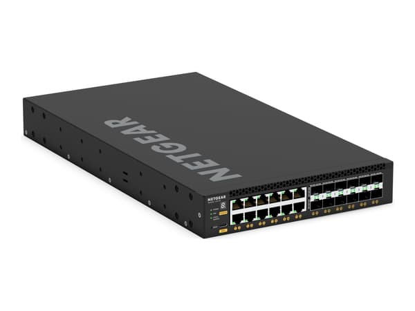 NETGEAR M4350 Series M4350-12X12F - Switch - L3 - Styrt - 12 x 1/2.5/5/10GBase-T + 12 x SFP+ - front til bakside-luftflyt - rackmonterbar Sort