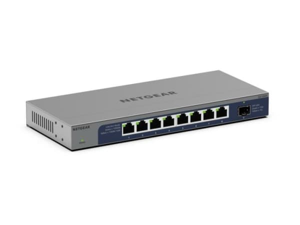 NETGEAR GS108X - Switch - ohanterad - 8 x 10/100/1000 + 1 x 10 Gb Ethernet SFP+ (upplänk) - skrivbordsmodell, väggmonterbar