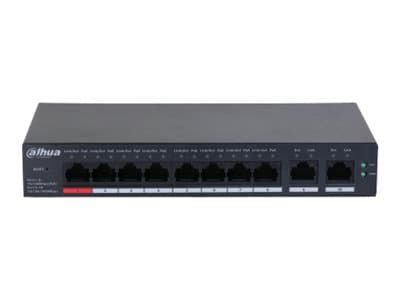 Dahua DH-CS4010-8ET-110 - Switch - cloud managed - smart - 8 x 10/100 (PoE) + 2 x 10/100/1000 (opplink) - stasjonær, veggmonterbar - High PoE / PoE ( Sort