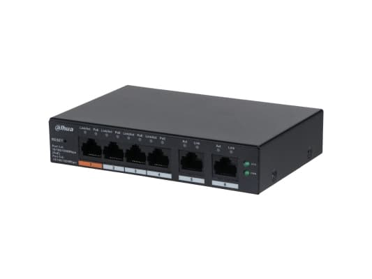 Dahua CS4006-4GT-60 - Switch - molnbaserad hantering - smart - 4 x 10/100/1000 (PoE) + 2 x 10/100/1000 (upplänk) - skrivbordsmodell, väggmonterbar -